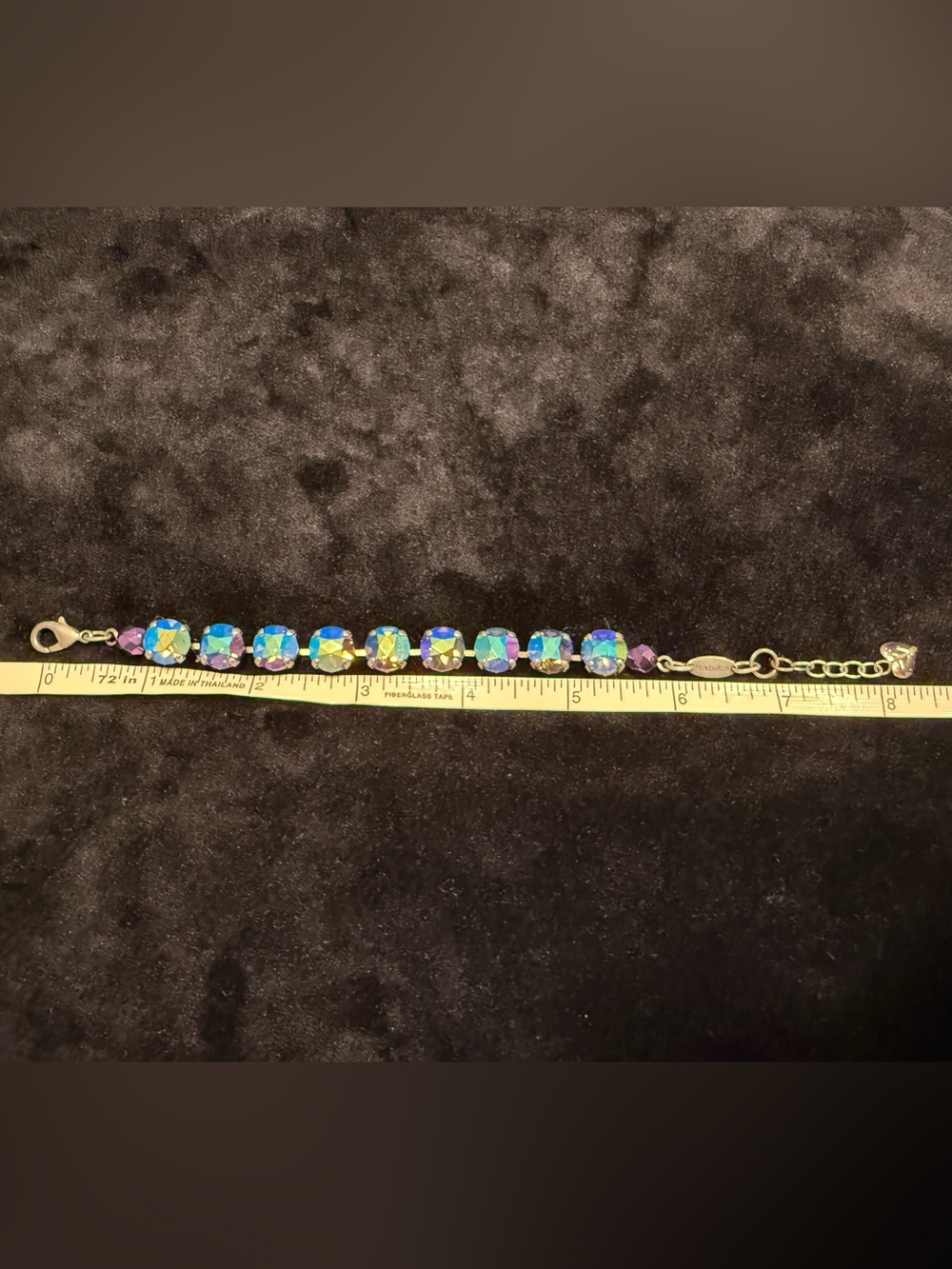 Sabika Iridescent Crystal Tennis Bracelet - Multi-Color AB - Picture 4 of 4